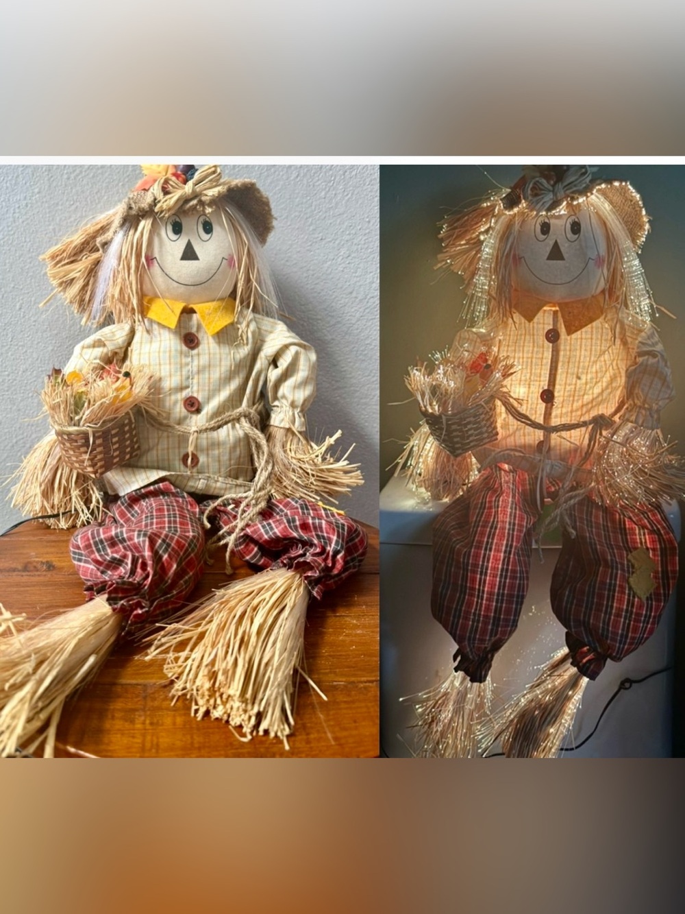 Vintage Avon “Frankie The Scarecrow” Fiber Optic Shelf Sitter Retired 27"~MINT!